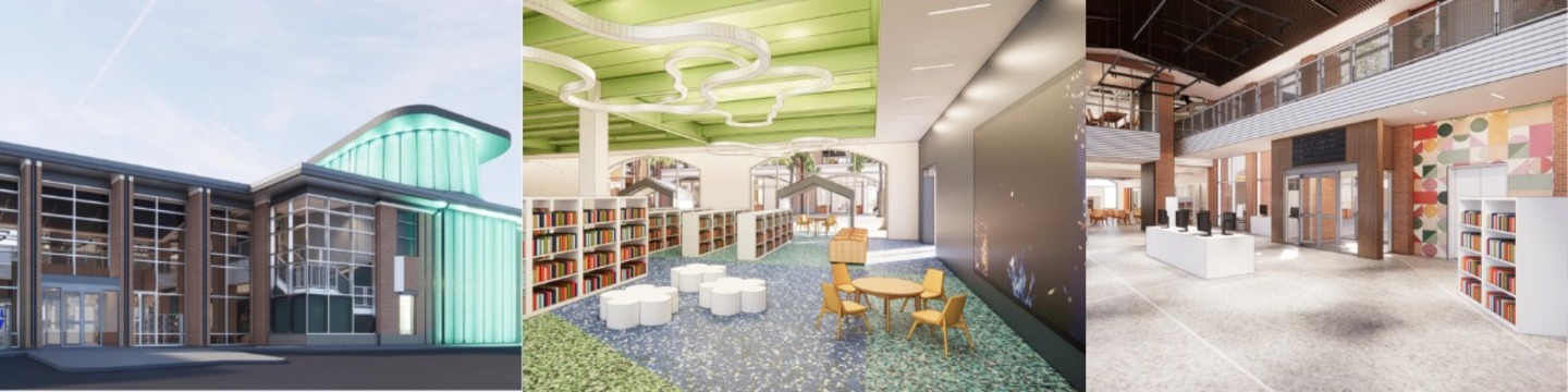 Rendering of the Roy & Helen Hall Library